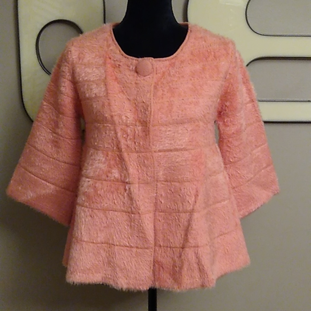 Fuzzy flared jacket